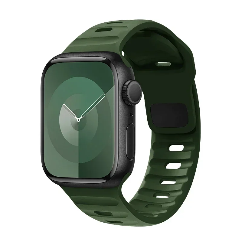 Silikonarmband för apple watch-band 49mm 46mm 45mm 44mm 40mm 41mm 42mm sportarmband correa för iwatch-serien 10 9 8 7 6 se 5 4: Vit svart / 12mm