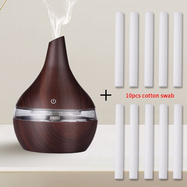 SaengQ-humidificador de aire eléctrico, difusor de aroma ultrasónico por aceites esenciales, en color madera, para aromaterapia en hogar: Darkcoffee-10pcs