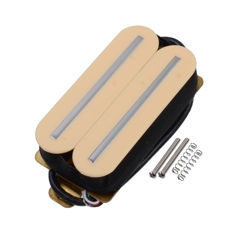 1 Set Electric Guitar Humbucker Dual Coill Dual Rail Guitar Bridge Pickup with 57mm Steel Pole Black White Ivory Green Red