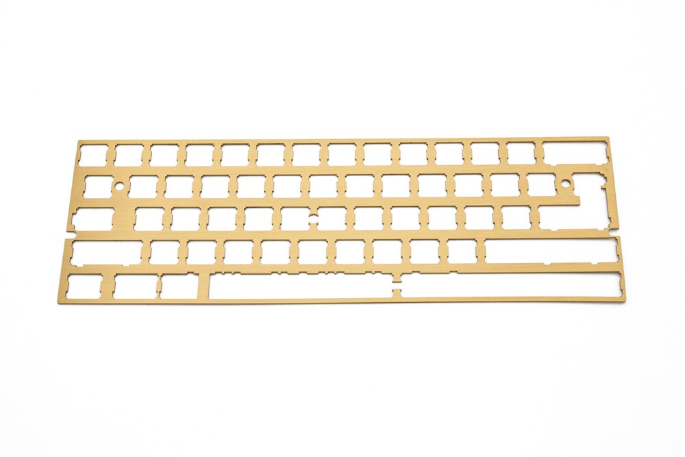 Brass Plate for Mechanical Keyboard with oxidation resistant coating brushed tech xd60 xd64 xd75 xd84 bm43 xd68 gh60 bm60 iso: BrassP XD64 2.25U