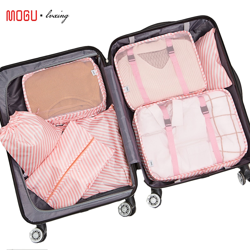 Multifunction 7pcs/set Travel Accessories Bags Organizer High Capacity Mesh Packing Cubes Clothes Arrange bag