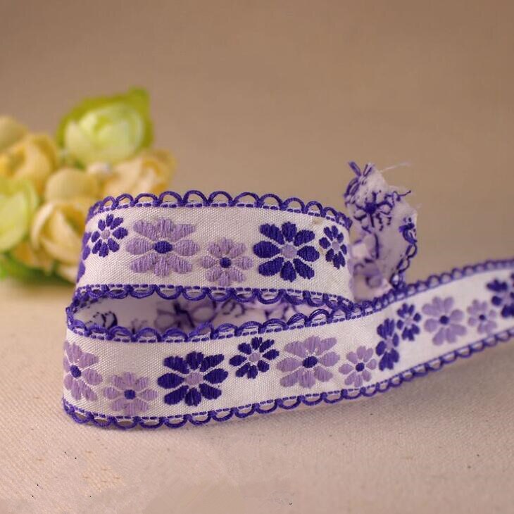 20mm geborduurde bloemenkanten linten om in te wikkelen, doe-het-zelf knutselen, haar sieraden maken zdd 02