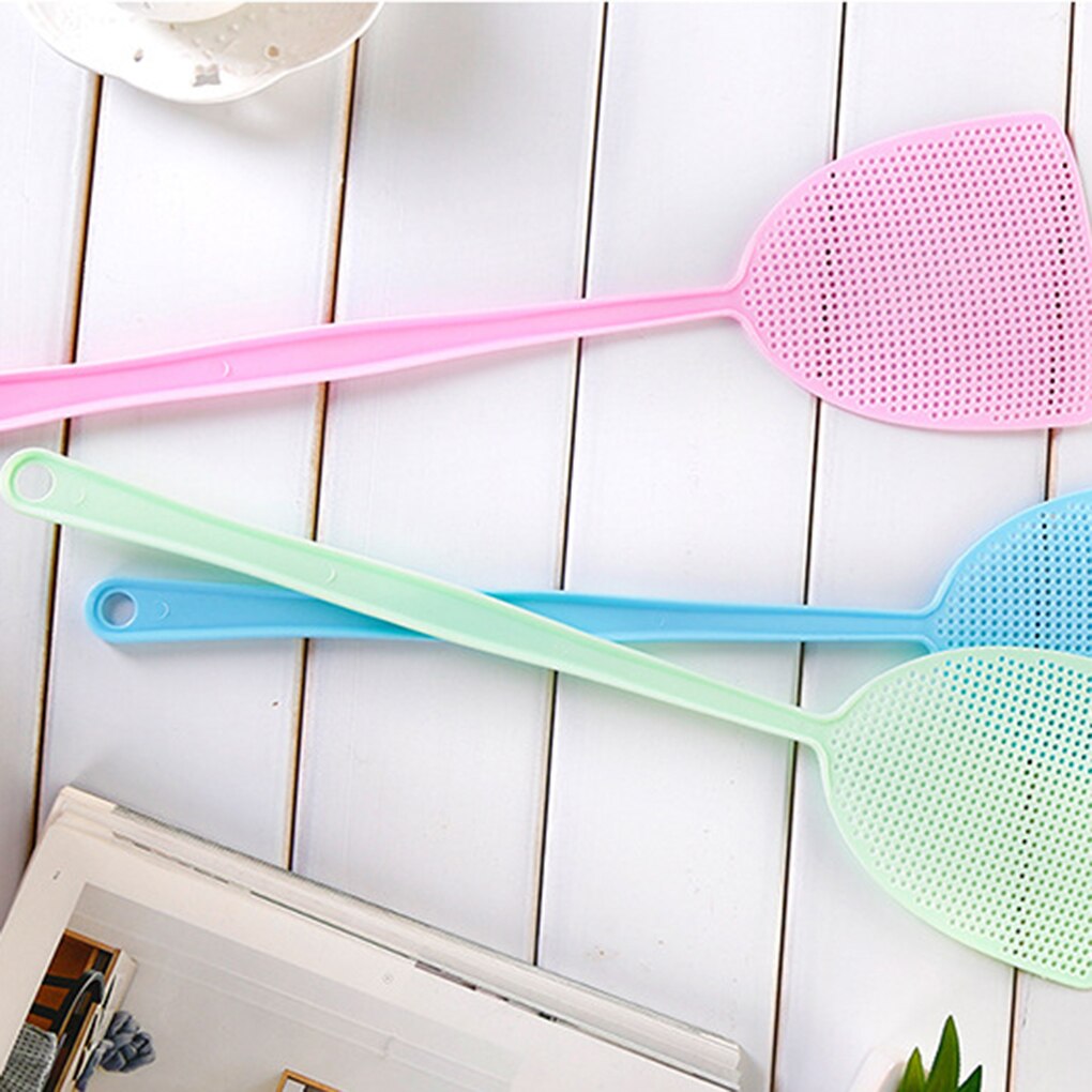 Fly Swatter Soft Manual Plastic Long Handle Mosquito Insects Bugs Pest Swatter for Home Kitchen