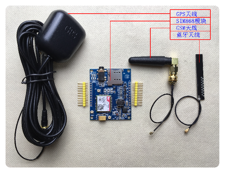 Sim 868 gsm/gprs/bluetooth/gps-modul delad cykel gps stöldskydd lbs basstationspositionering