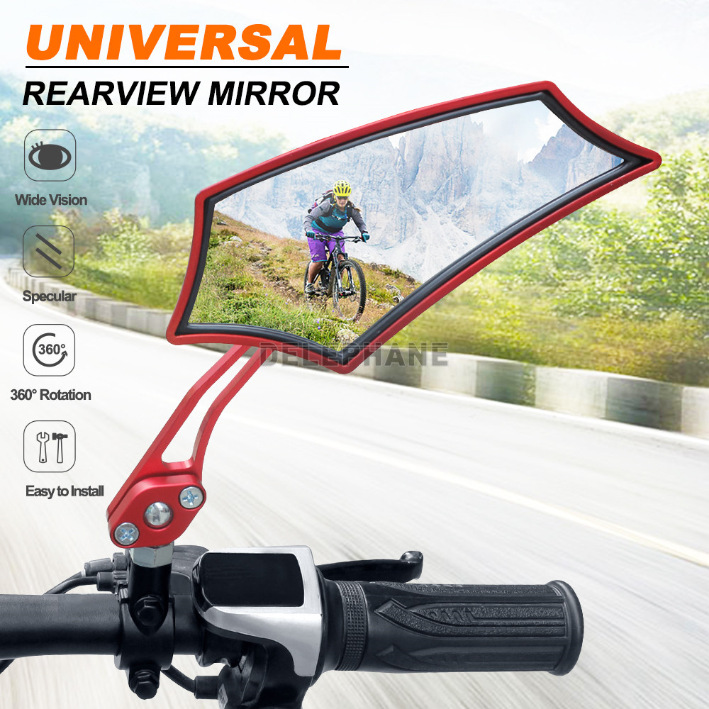 Bicycle Rearview Mirrors with 10mm Adaptor 7/8&quot; Handlebar Side Mirrors for Mountain Bike Electric Bicycle Dirt Bike Scooter Moto