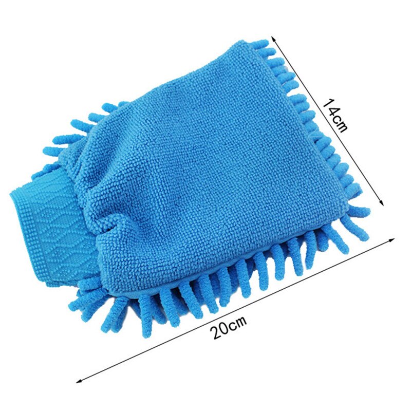 Jiamen – gants de nettoyage en microfibre, lavable, pour lavage de voiture, 1 pièce: Bleu