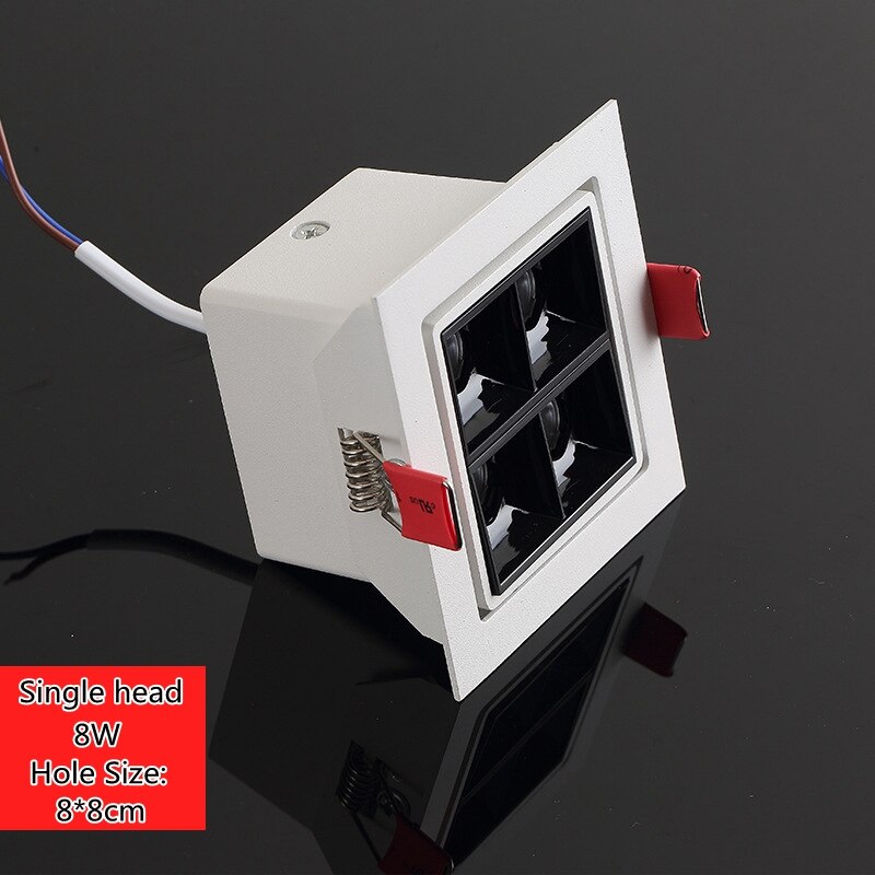 LED Square Recessed Spotlight 8w16w24w Single Head Double Head Three Head Ceiling Downlight AC110V/120V/130V/220V/230V/240V