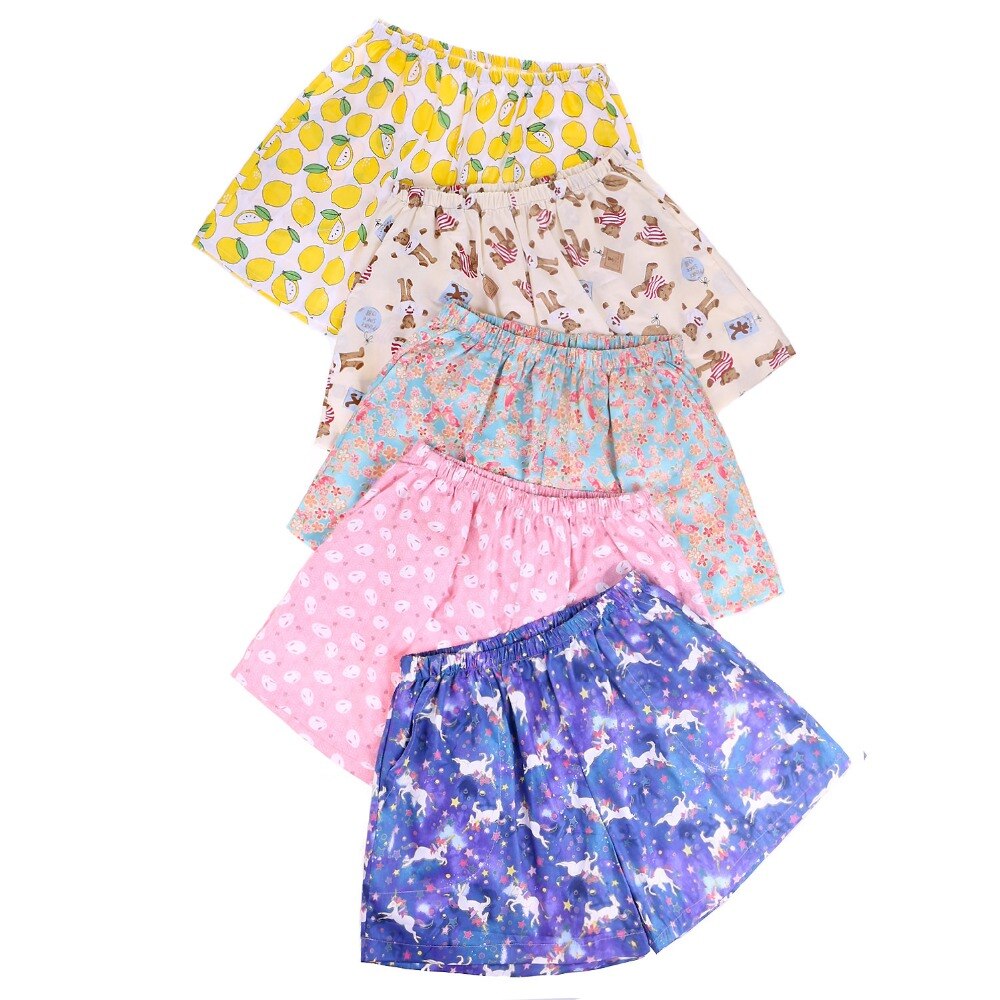 UNIKIWI.Cute Summer Sleep Bottoms Cotton Pajama Shorts Women's Home Loose Elastic Waist Pajama Pants Loungewear.21 Colors