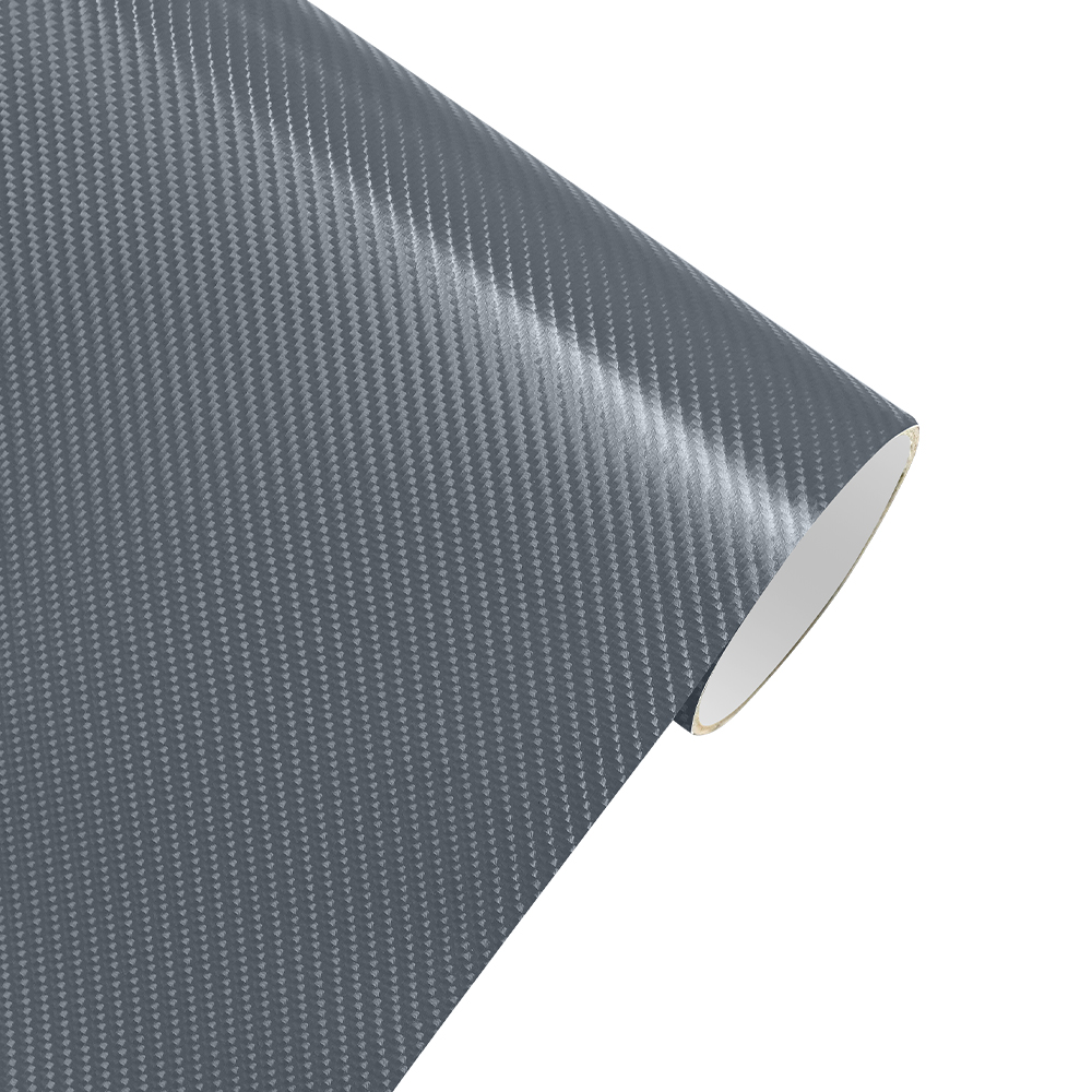 Película de vinilo de envoltura de fibra de carbono brillante 2D 3D 4D 5D 6D pegatina de coche Auto motocicleta envoltura película de cobertura accesorios decorativos para coche: XXXL / Grey