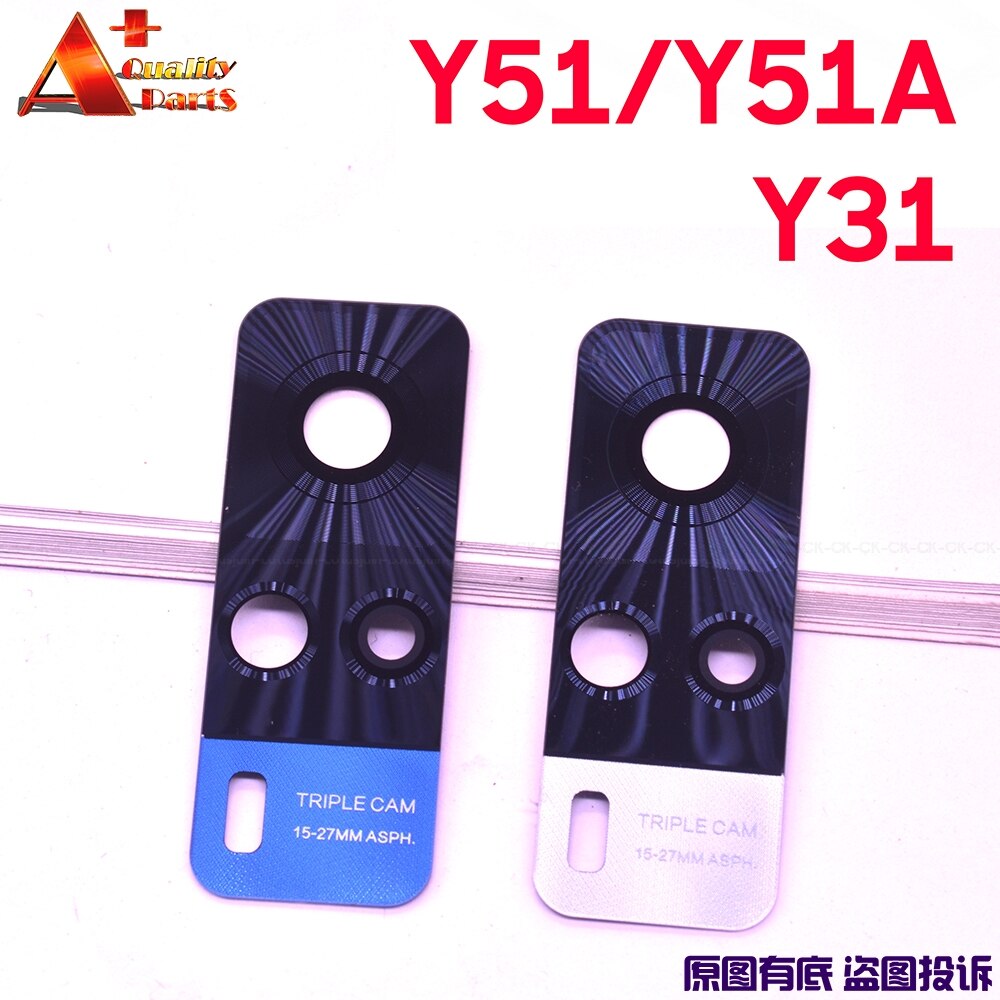 Voor Vivo Y31 Y51 Y51A Originele Back Rear Camera Lens Glas Vervangende Cover