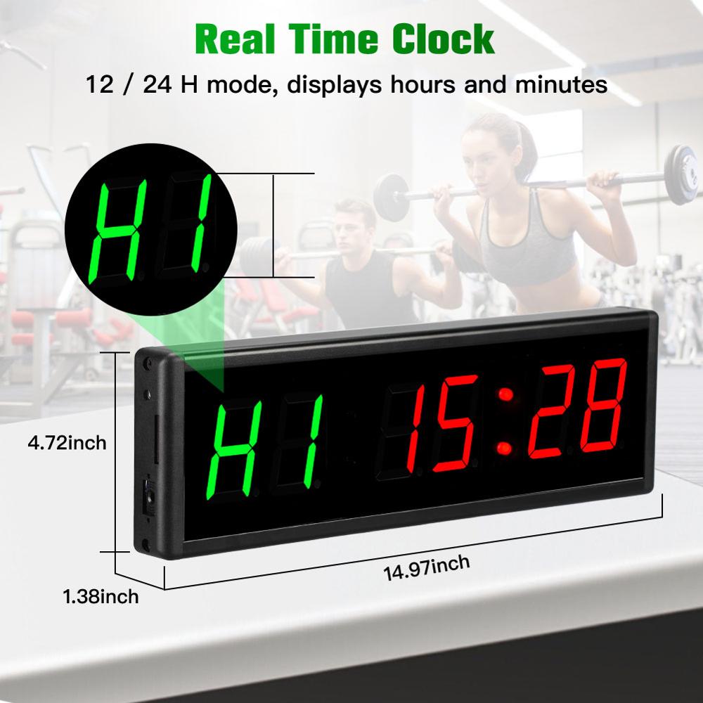 Minuterie LED de Crossfit à intervalle, compte à rebours alterné, chronomètre d&#39;entraînement et de repos, , 1.5