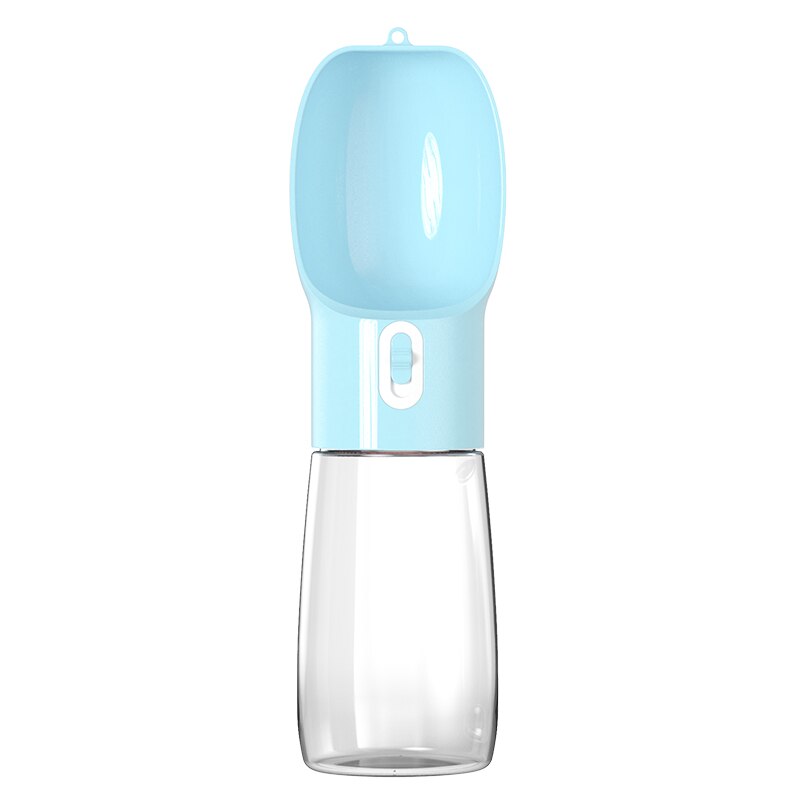 Botella de agua portátil para perros, multifunción, fuente de agua con tazón y contenedor de alimentos para perros y gatos, productos para mascotas: Only Water Blue