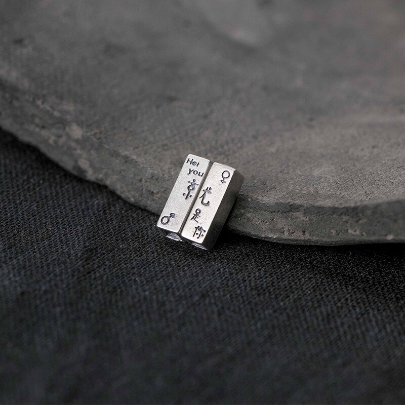 Meetsoft romantische Sterling silber-paar-anhänger mit quadratischen perlen, speziell für diy-handarbeiten, halsketten, armbänder und mehr.