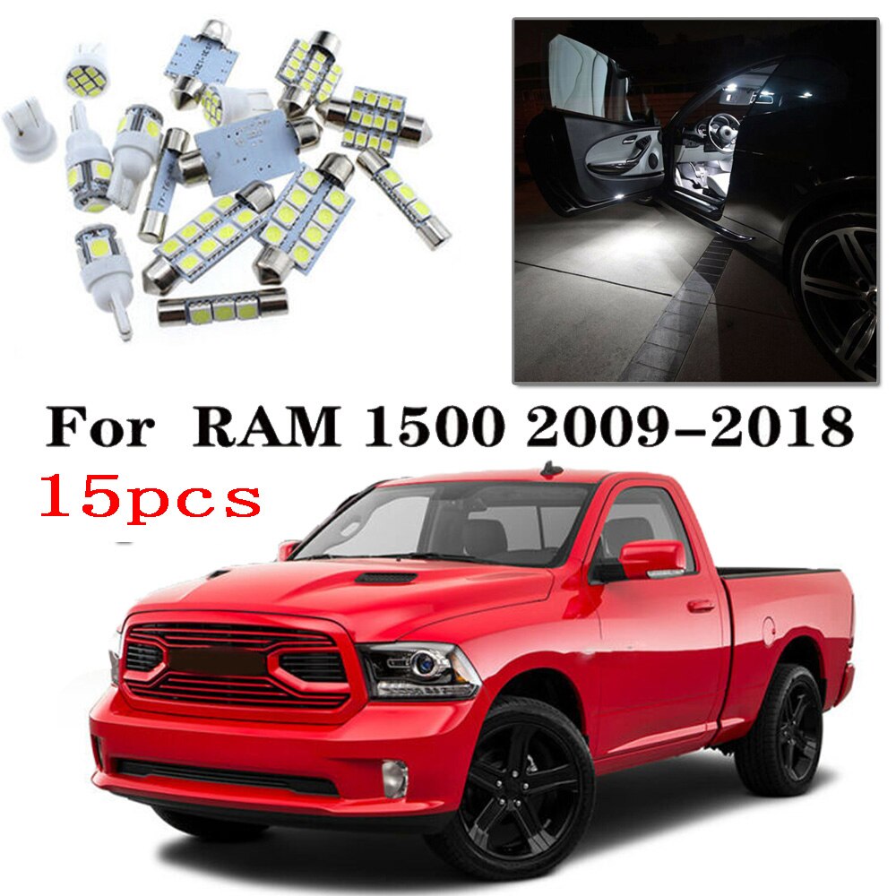 Superheldere auto led-verlichting 6000k 12 set voor ram 1500 interieur wit