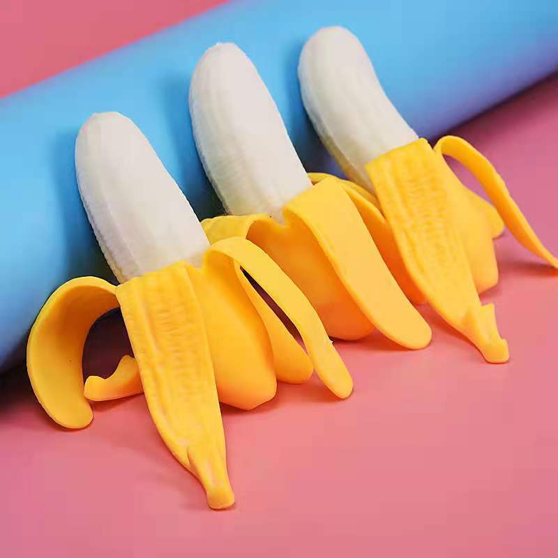 Bolas antiestrés blandas de fruta bonita, juguete sensorial para apretar, juguete de mano para aliviar el estrés, plátano antiansiedad, juguete elástico de crecimiento lento