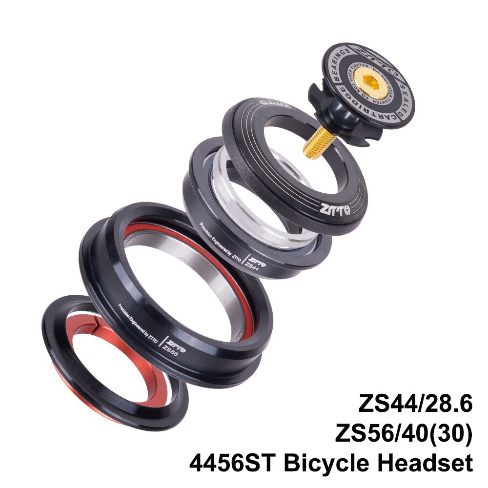 ZTTO 4456ST Bicycle Internal Headset 44mm 56mm MTB Threadless Sealed Bearing 45 Degree ZS44 ZS56 Tapered Straight Fork Steerer: Default Title