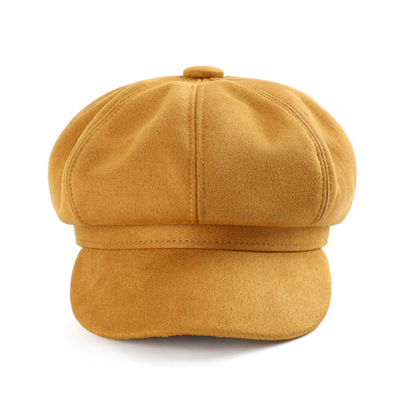 Women Beret Cap Female Retro Casual Painter Hat Japanese Octagonal Adjustable Solid Color Newsboy Caps
