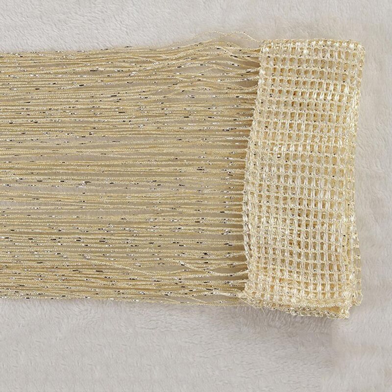 1x2 M Beaded String Curtain Door Curtain Beads Thread Curtains Window Wall Panel Room Doorway Home Living Room Wedding Decor: Beige yellow