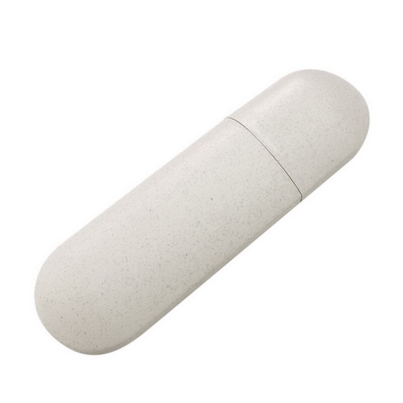 1pc bärbara tandborstfodral resetandborstskydd vandring camping skydda förvaringslåda tvättkopp kosmetisk kapselfodral: Stil 1 beige