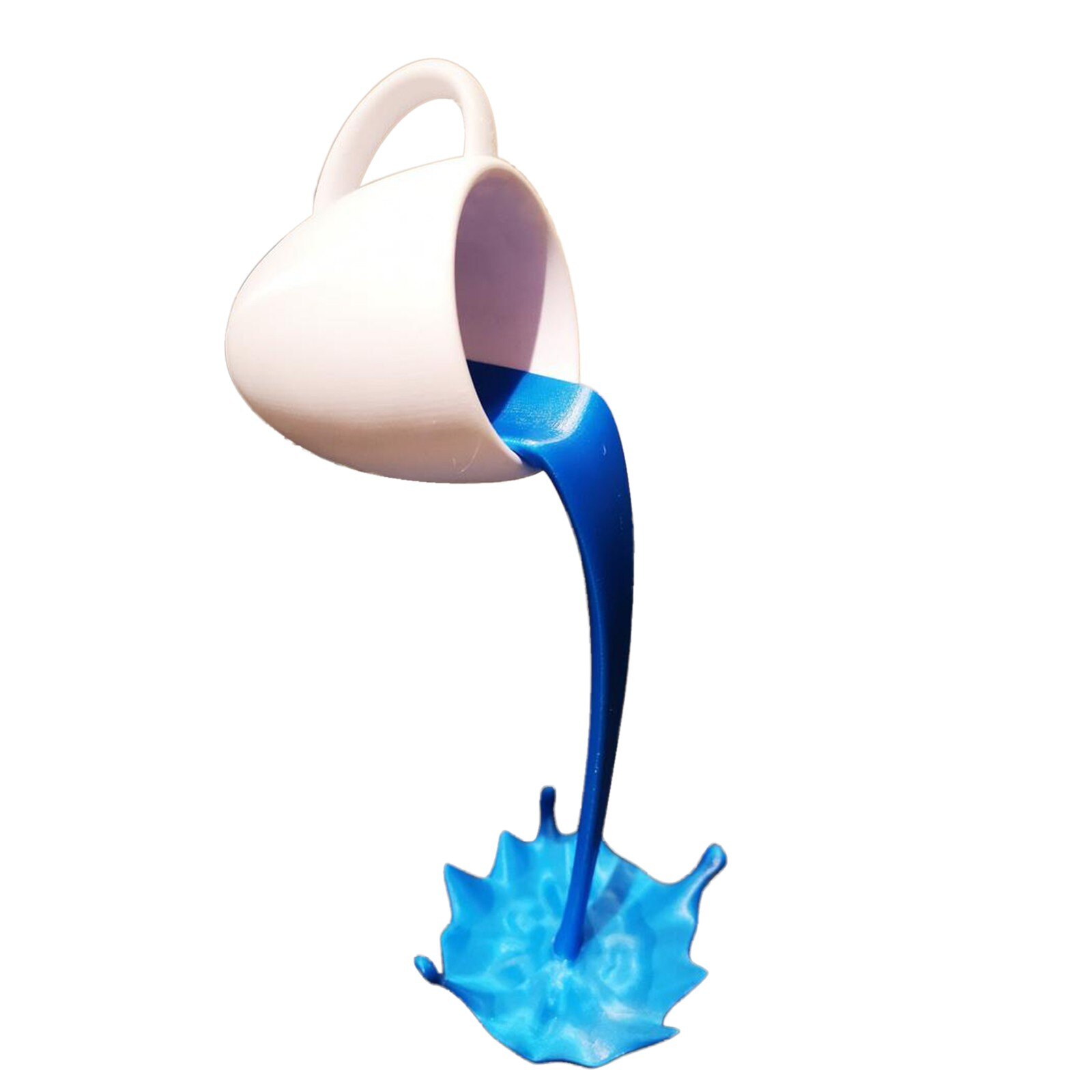 4 # Drijvende Morsen Koffie Cup Sculptuur Keuken Decoratie Morsen Magic Gieten Splash Creatieve Koffie Mok Home Decoratie: Blue 