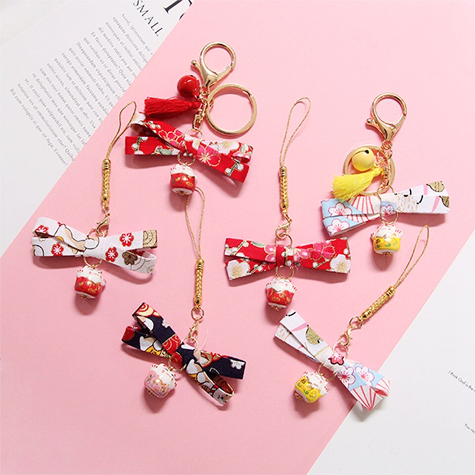 Beautiful Japanese Style Smart phone Strap Lanyards for iPhone Samsung Cherry Flower Decor Mobile Phone Strap Rope Phone Charm