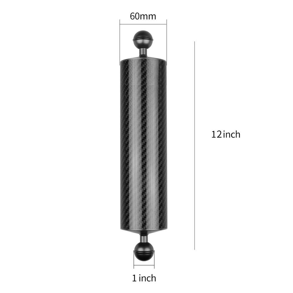 XT-XINTE In Fibra di Carbonio Galleggiante Salvagente Braccio Acquatici Dual Palla Galleggiante Braccio Diving Macchina Fotografica Subacquea Diving Vassoio per Gopro Smartphon: D60MM 12inch Black