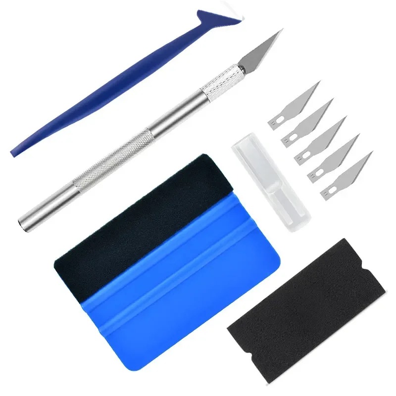 Kit de ferramentas de vinil para embrulho de carro, 10 peças, filme de janela, ferramentas de matiz, envoltório de carro, varas, aparamento de borda, rodo de borda de feltro