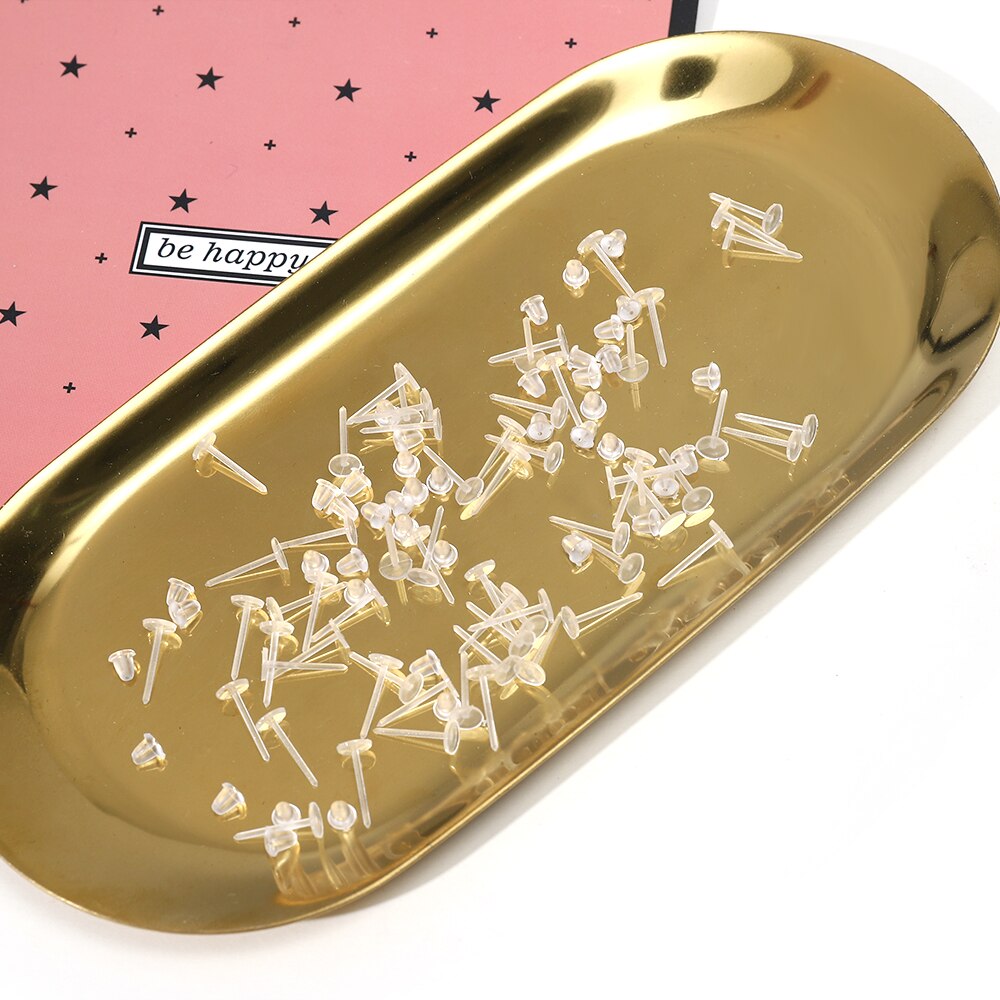 50/200 Pcs 3Mm Onzichtbare Plastic Zachte Siliconen Rubber Earring Base Pins Stud Oorbel Piercing Retainer Voor Diy Earring Bevindingen