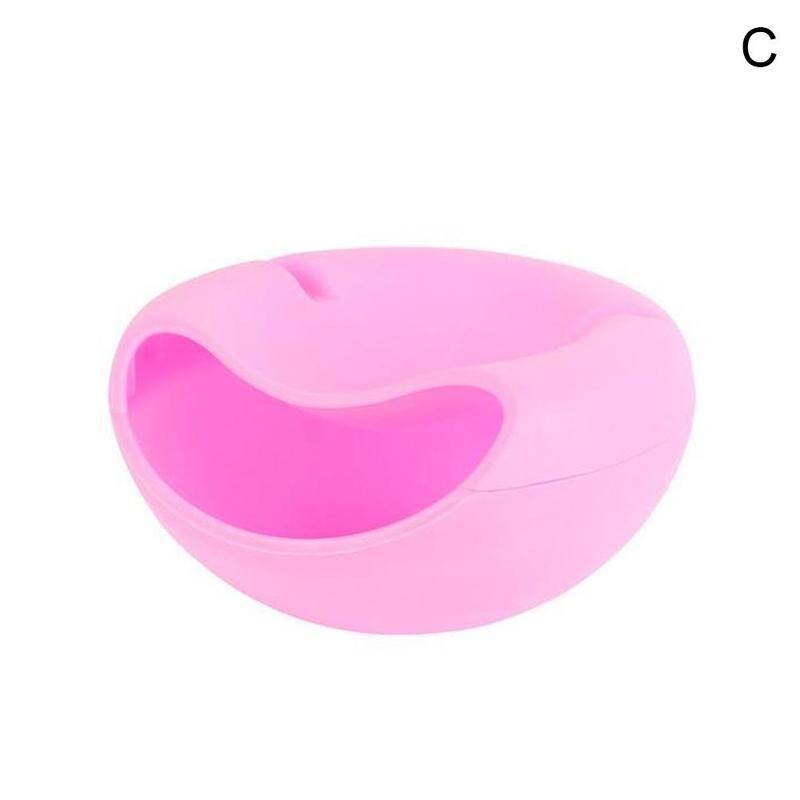 Cuenco de plástico para aperitivos perezosos de doble capa, caja de artefacto para teléfono móvil, soporte para bol de colores para frutas y 4 St G8R7: C