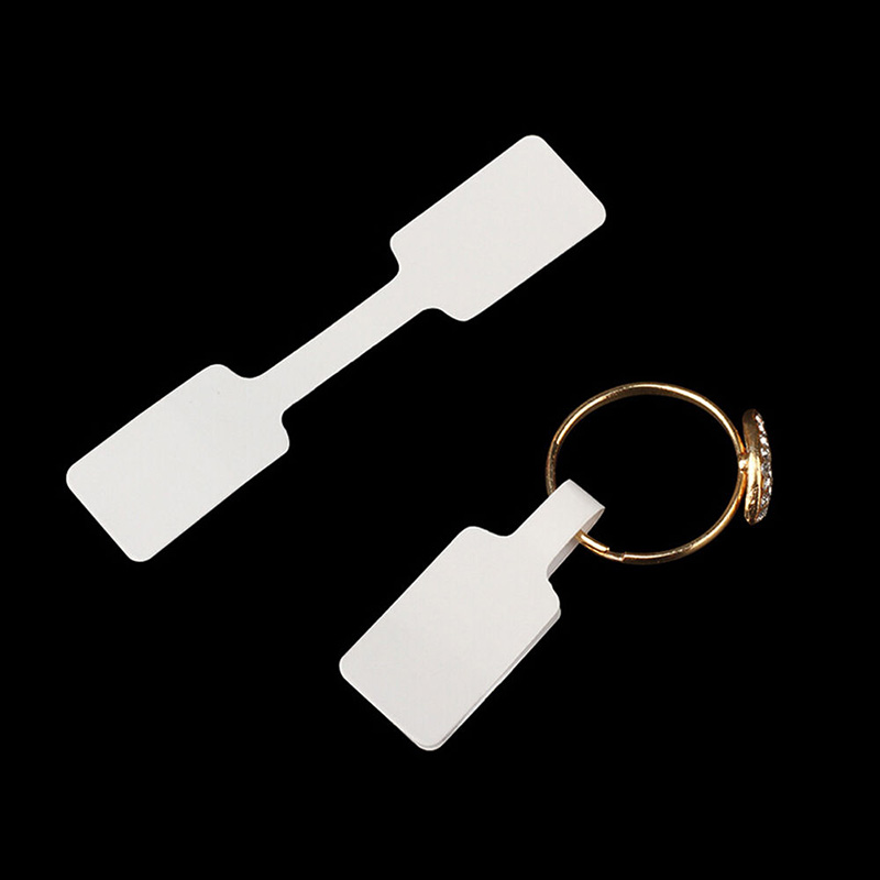 100 Stück leere Papier-Preisschilder, Aufkleber, Schmuck, Armbinde, Ring, Etiketten, Anzeige-Karte, Verpackung, Aufkleber, selbstklebende Hangtag