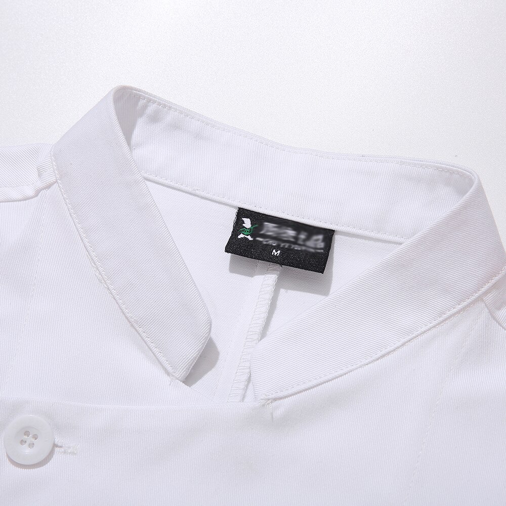 Ren hvid kok overall restaurant madlavning polyester bomuld åndbar uniform kok langærmet jakke