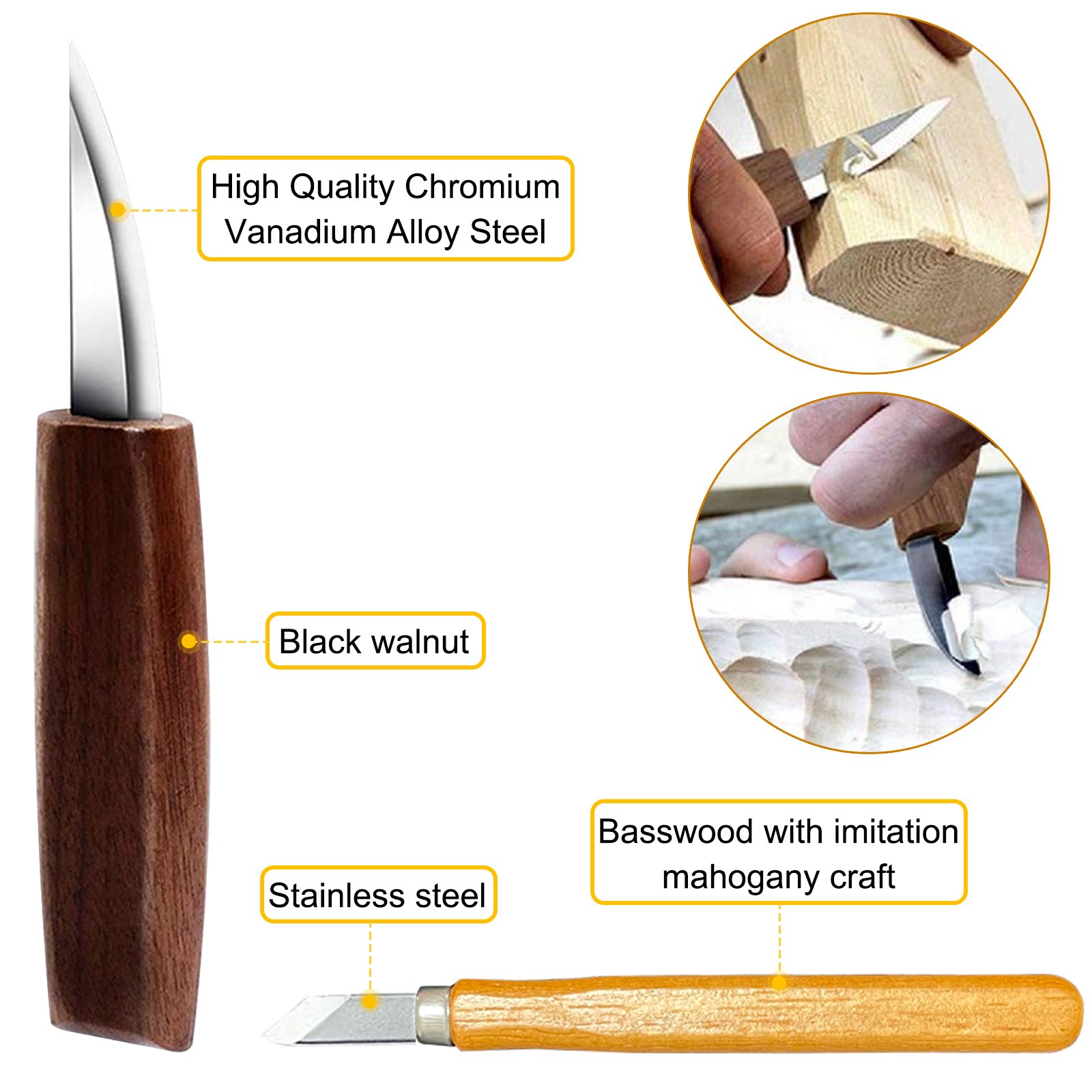 Wood Carving Knife Set Wood Chisel Sharp-edged Engraving Wood Cutter For DIY Household Woodworking Crafts Carving Tools