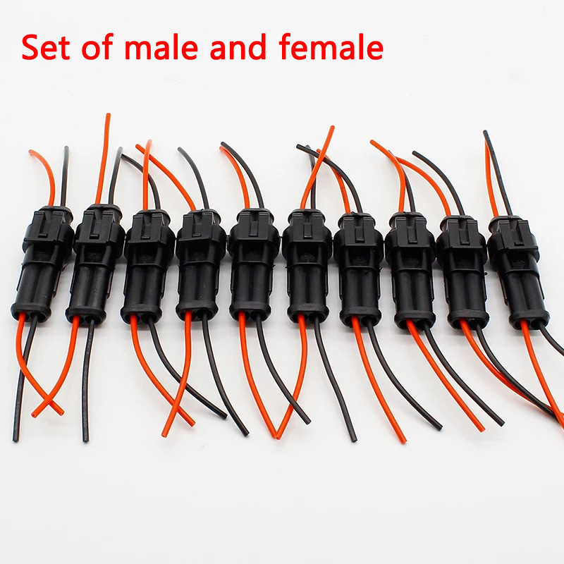 2set 2 Pin Way Sealed Waterproof Electrical Wire Male female Connector Plug Set auto connectors with cable