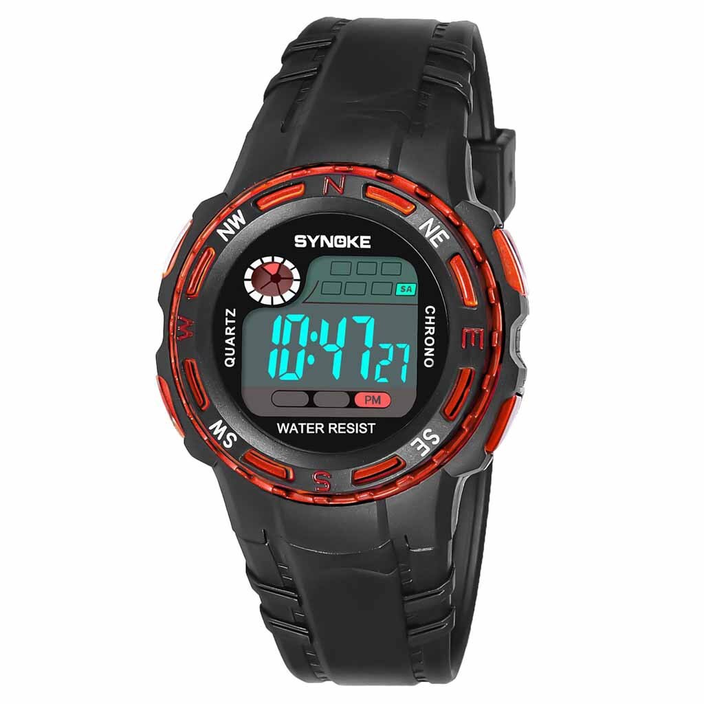Kids Horloges Kinderen Digitale LED Sport Horloge Universele kinderen Horloge Lichtgevende Waterdichte Beweging Student Horloge: B