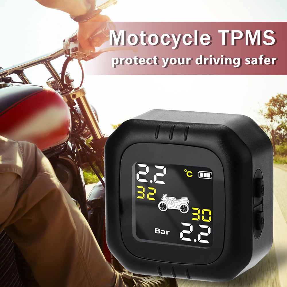 Wireless Motorcycle Tire Pressure Monitoring System TPMS Waterproof Cordless High Accurancy Tire Pressure Tester Real-time