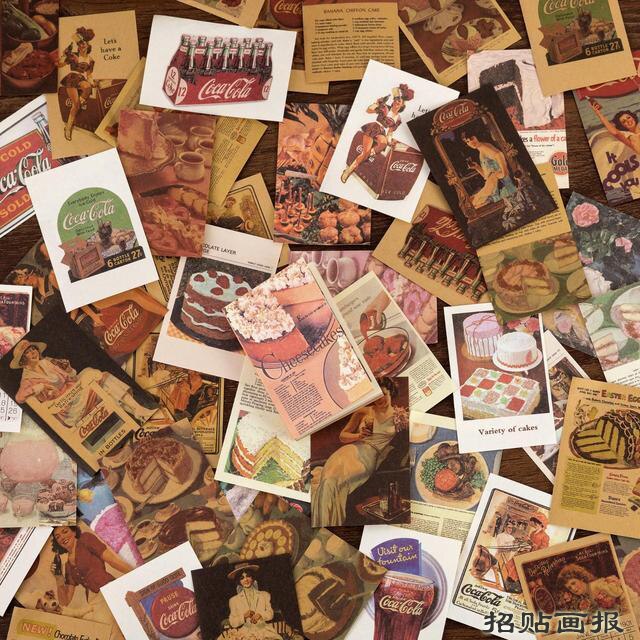 80 Sheets Vintage Scrapbook Material paper Set Decorative collage material Background paper For DIY Scrapbooking Diary Album Art: 5