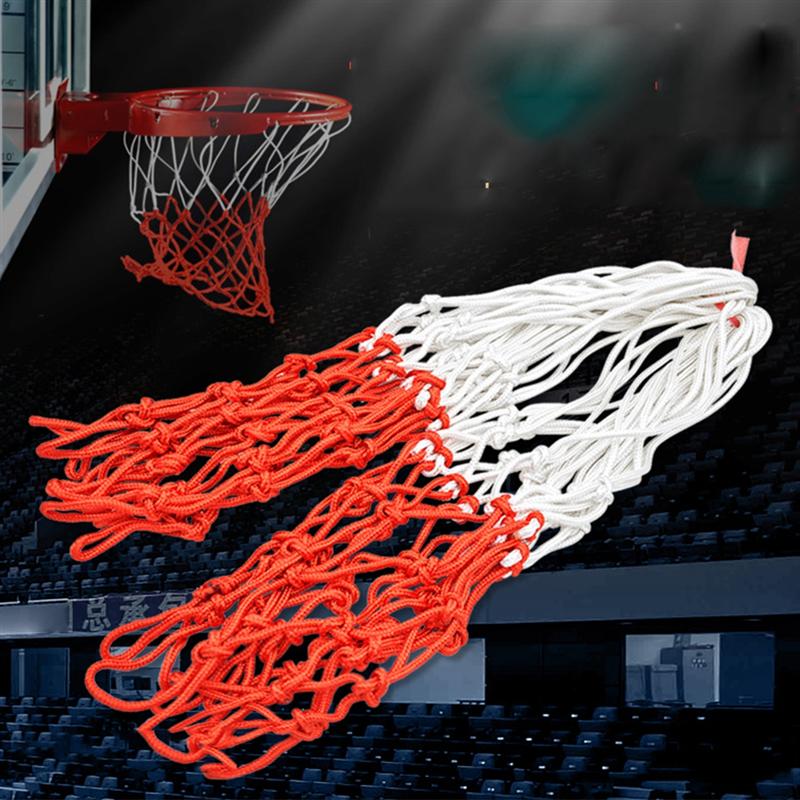 Nylonflettet basketballnet i almindelig størrelse til erstatning for basketballnet til alle slags vejr kraftigt tykt net 12 løkker