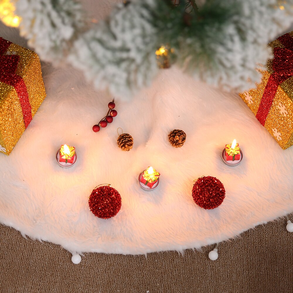 60cm sne plys juletræ nederdele klud bund gulvmåtte dækning xmas fest dekoration gulvmåtte dækning ornamenter slipcover dekor