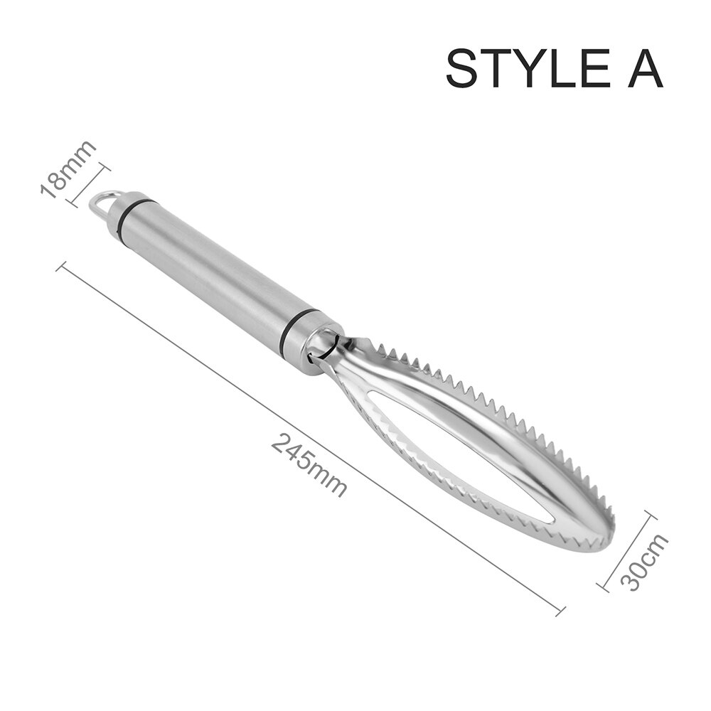 Fish Scale Scraper Stainless Steel Scale Planing Fish Bone Removal Forceps Hand-held Scraping Fish Processor Kitchen Accessories: 1PC Scraper