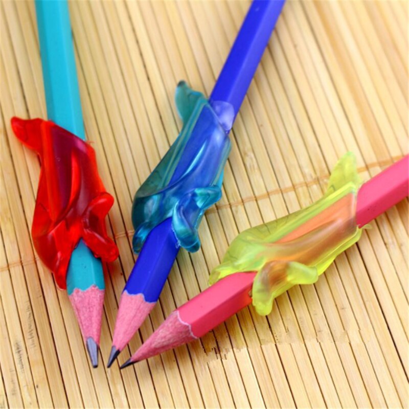 3pcs = 1 veel kleine vis transparante siliconen extra pen houding corrector schrijven houding tool kinderen briefpapier