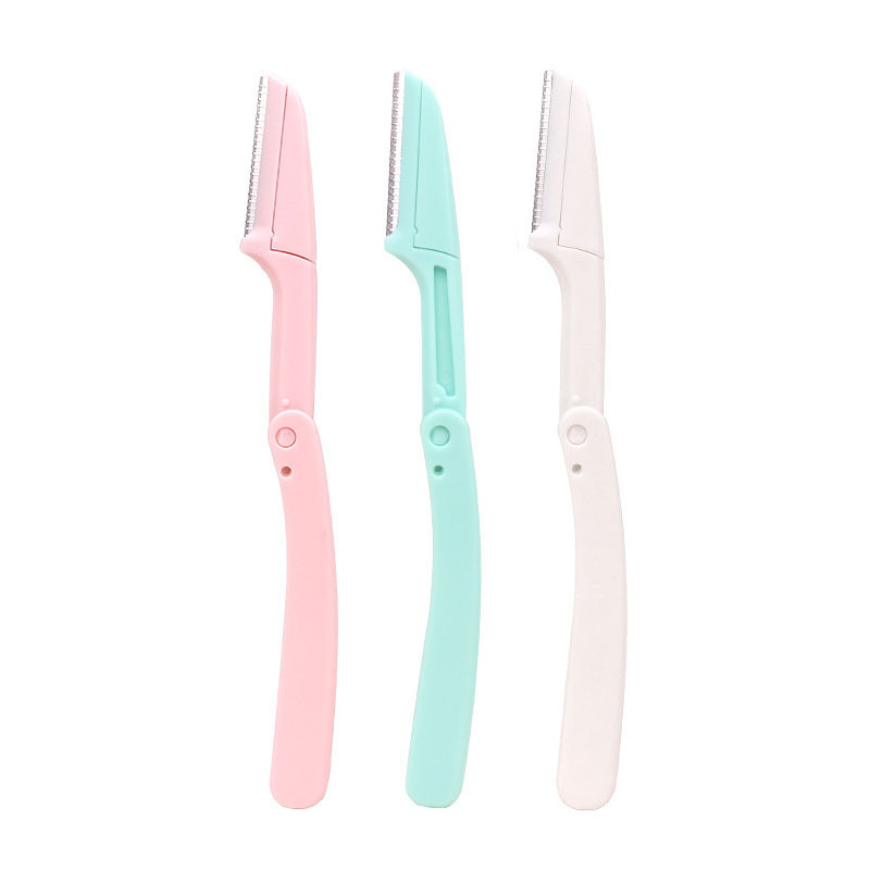 Karsyngirl 3pcs Vouw Wenkbrauw Trimmer Schaar Haar Remover Wenkbrauw Kam Scheermes Wenkbrauw Clip Makeup Tools Gezicht Scheermes voor Vrouwen: YELLOW