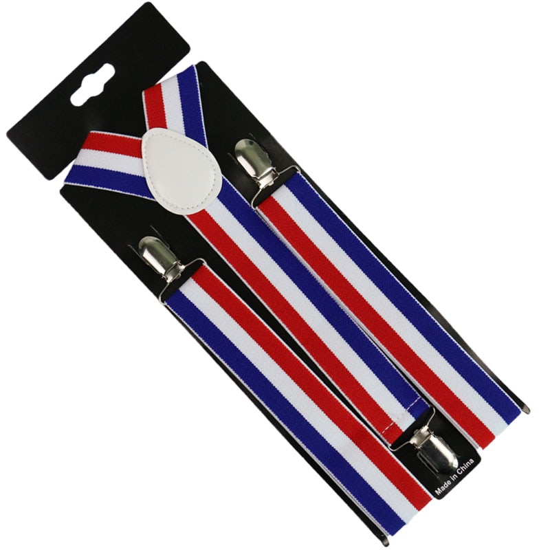 Winfox Mens Frauen Hosenträger 3,5 cm Breite Marine verrotten Weiß Hosenträger 3 Clip-an Y-zurück Hosenträger Elastischen strumpf