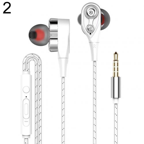 3.5Mm Dual Drive Stereo Oortelefoon In-Ear Headset Oordopjes Bas Oordopjes In-Ear Oortelefoon Met Microfoon Voor iphone Huawei Xiaomi Honor: White Double Horn