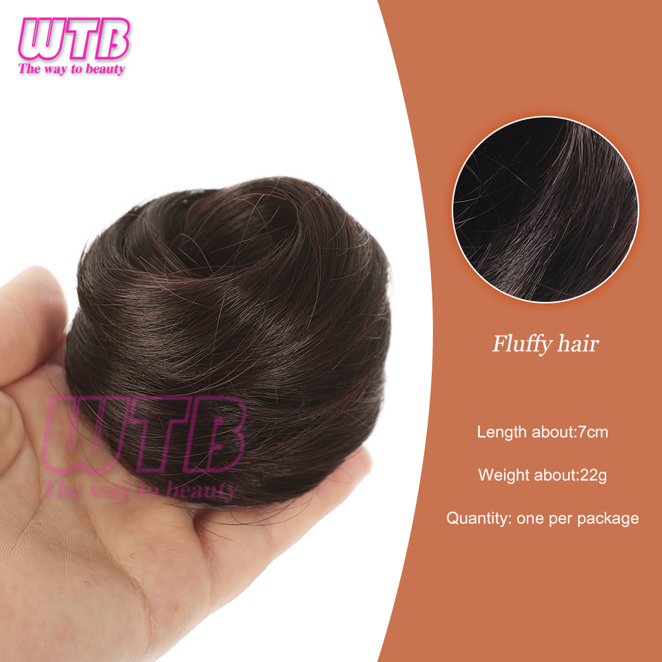 Synthetic Hair Messy Bun Hair Piece Bun Fluffy Elastic Rubber Band Suitable For Women To Wear: Red