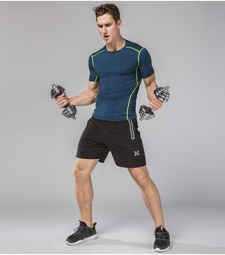 Kompressionslaufanzug für herren, Basketball-fitnessshorts, eng anliegender sportlaufanzug für herren, fitnessstudio-sportbekleidung, schnelltrocknender Joggen-laufanzug