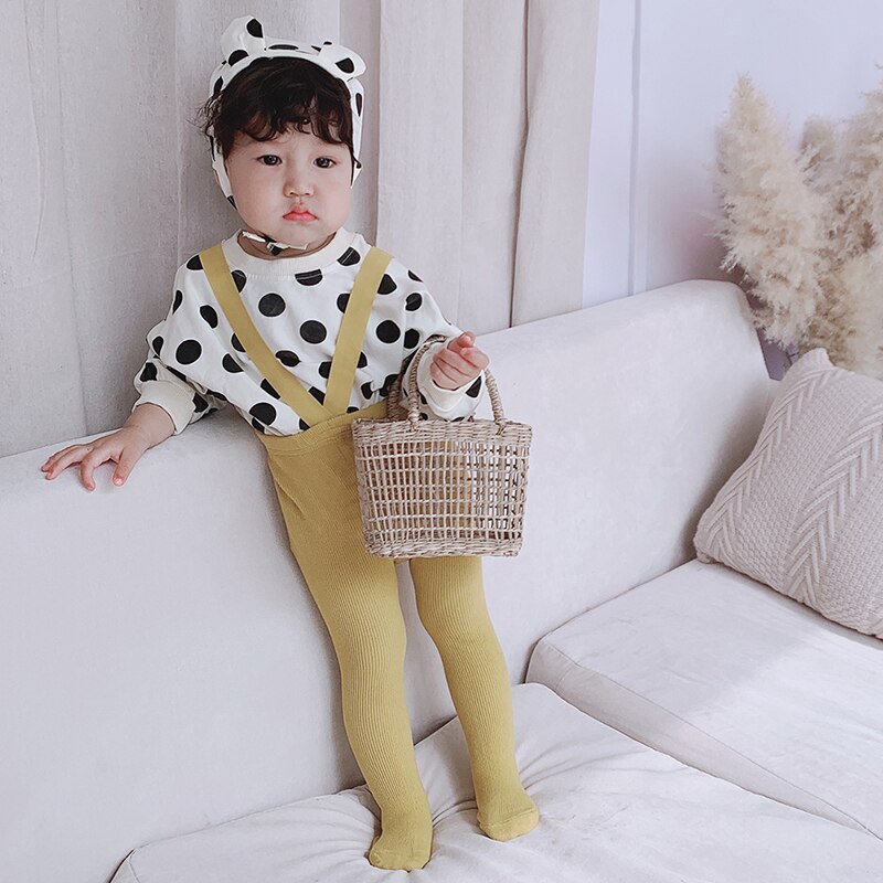 Pantalones suaves de otoño para bebés y niñas, lindos pantalones de algodón para niños, mono de Color sólido, monos para niños