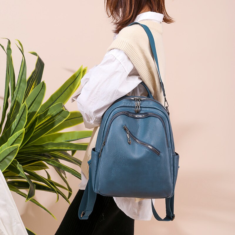 Vrouwen Rugzak Pu Leer Rugzak Voor Tienermeisjes Schooltas Grote Capaciteit Vrouwelijke Schoudertas Rugzak Mochila