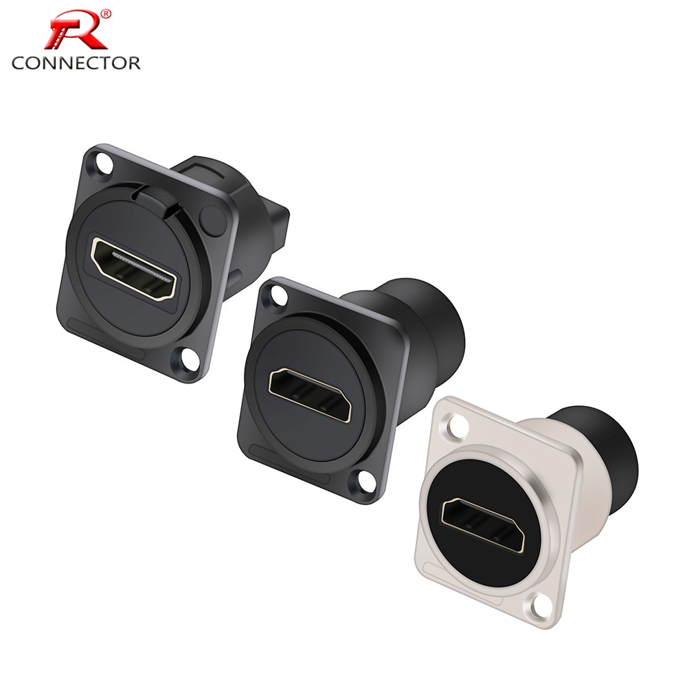 Conector HDMI para chasis, adaptador de alimentación con enchufe hembra de tipo D montado en panel, 1 unidad