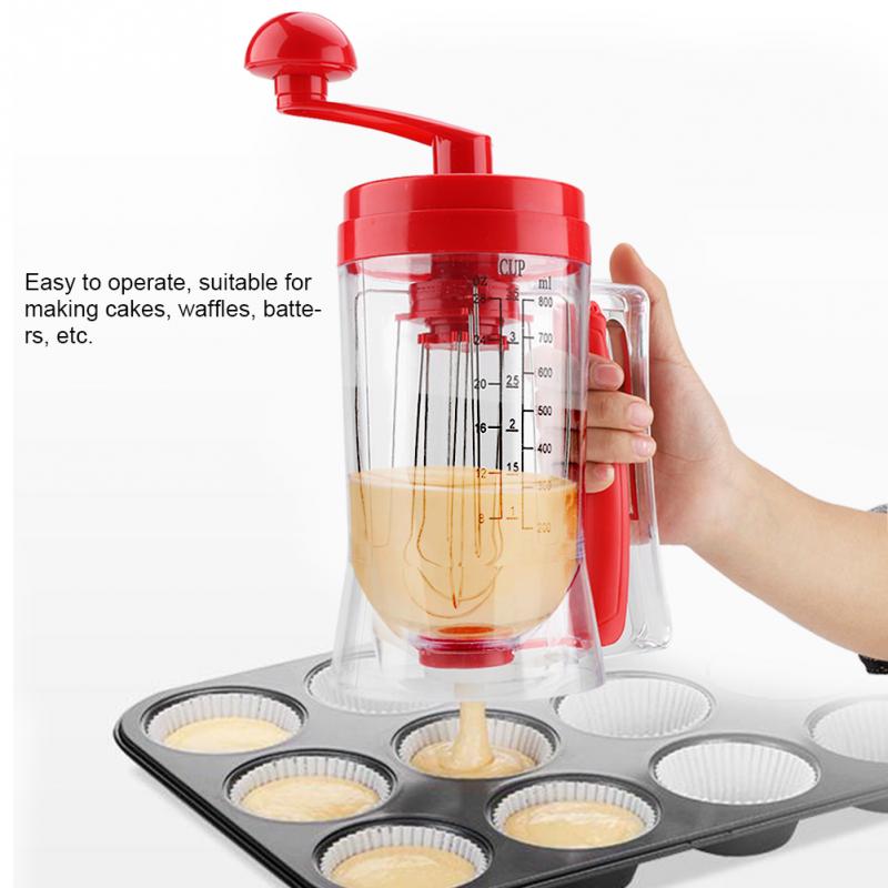 Mais novo manual de mão panqueca cupcake misturador de massa dispensador liquidificador ferramenta de cozimento ferramentas de cozinha waffle fabricante de massa