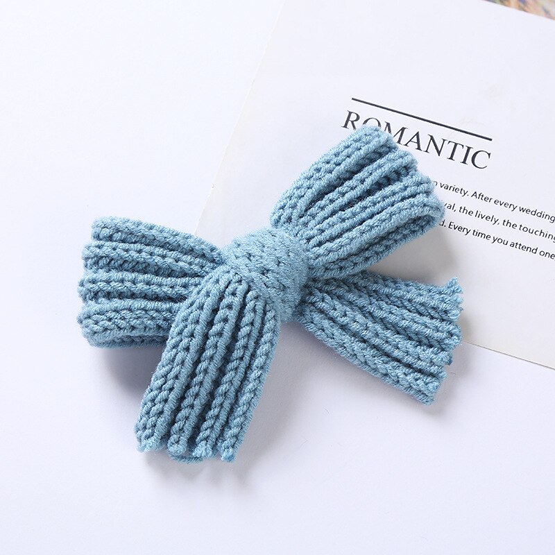 Herfst Winter Kinderen Hoofdtooi Meisjes Wol Boog Haarspeld Baby Haarspeld Baby Hoofddeksels Hoofdband Baby Meisje Accessoires: 4